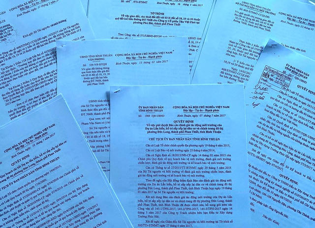 Nhiều văn bản, tờ trình được ban hành sát nhau trong dự án lấn biển tại phường Đức Long, TP. Phan Thiết.