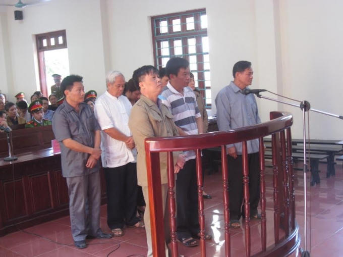 Các bị cáo tại phiên tòa.