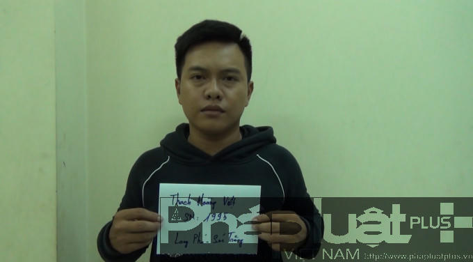 Đối tượng Thạch Hoàng Việt tại cơ quan công an.