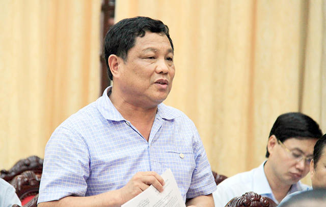 Ông Trần Quang Cảnh - Chủ nhiệm Ủy ban Kiểm tra Thành ủy Hà Nội phát biểu tại hội trường