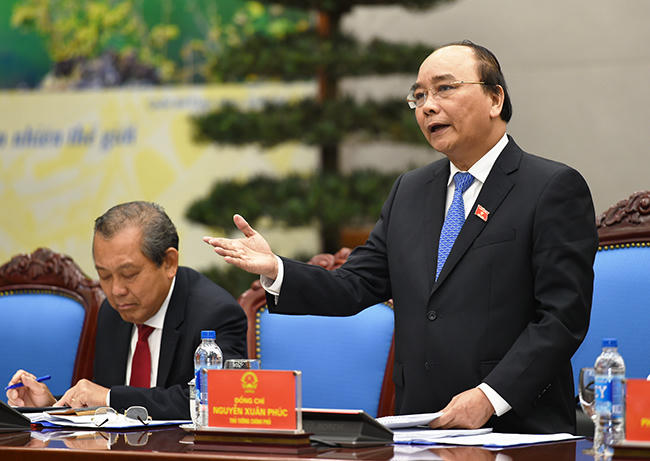 Thủ tướng Nguyễn Xuân Phúc yêu cầu cải cách hành chính, xây dựng Chính phủ. (Ảnh: Daubao)