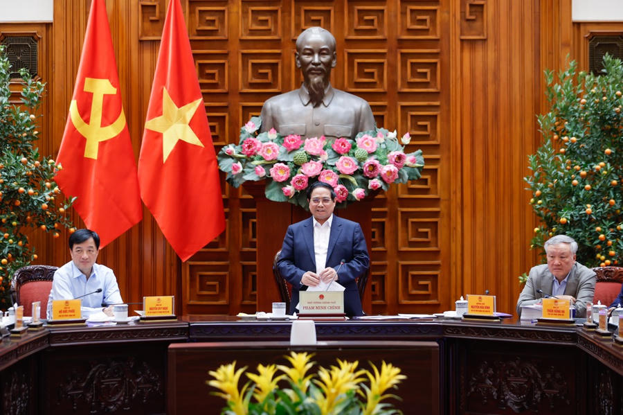 Thủ tướng đánh giá quy hoạch tổng thể Thủ đô có ý nghĩa rất quan trọng với sự phát triển của Thủ đô, vùng và cả nước - Ảnh: VGP/Nhật Bắc