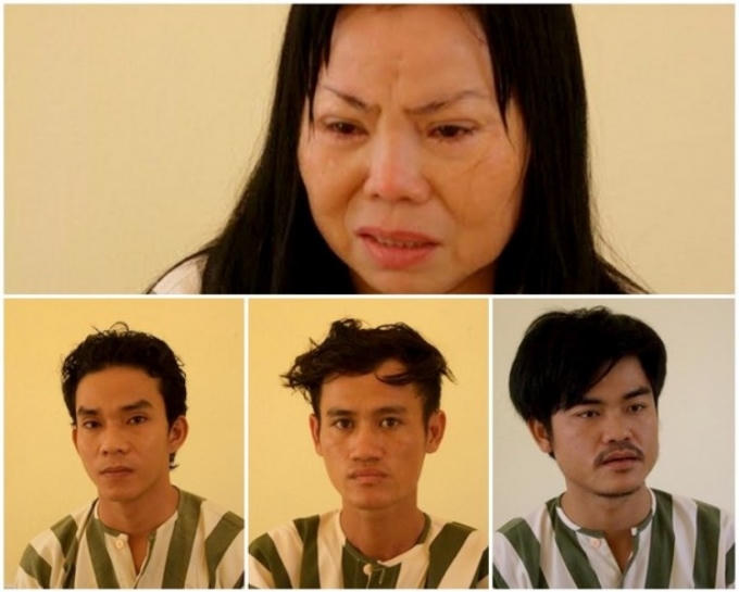 Các đối tượng bị bắt giữ tại cơ quan công an.