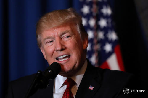 Ông Trump phát biểu về cuộc tấn công tên lửa nhằm vào căn cứ tại Syria (Ảnh: Reuters)