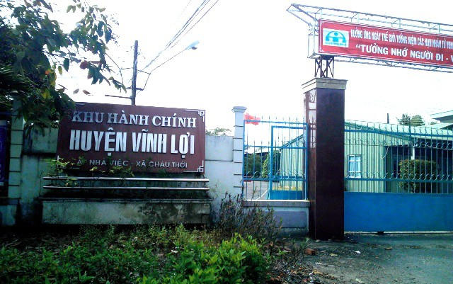Trụ sở hành chính huyện Vĩnh Lợi (tỉnh Bạc Liêu), nơi có cơ quan Huyện ủy xảy ra vụ việc.