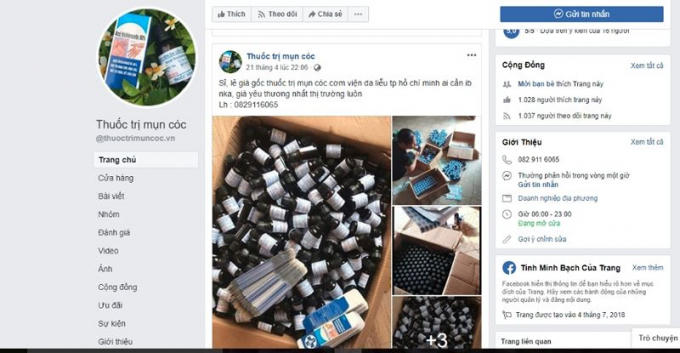 Thuốc Acid trichloracetic 80% bán buôn, đổ sỉ trên facebook gây mất kiểm soát