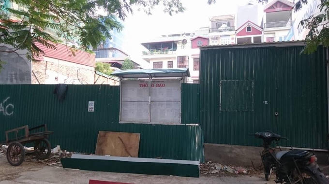 Lô đất sẽ cưỡng chế thu hồi đất thực hiện dự án hạ ngầm đường điện 110KV (Ảnh Báo Hà Nội Mới).
