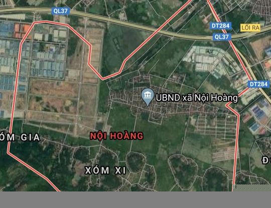 Dự án Khu đô thị mới xã Nội Hoàng. Ảnh Google Maps