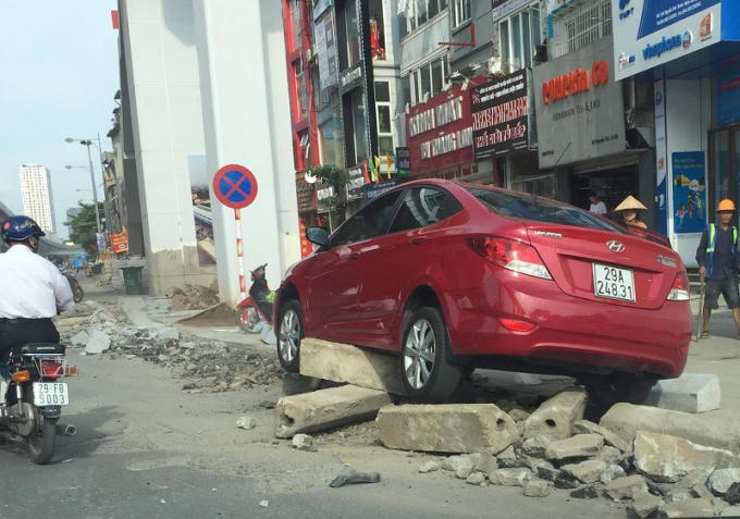 Hiện trường vụ tai nạn giao thông.