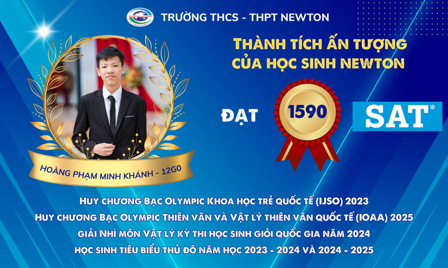 Nam sinh Hoàng Phạm Minh Khánh với bảng thành tích vượt trội với nhiều Huy chương và giải thưởng danh giá trong nước và quốc tế.