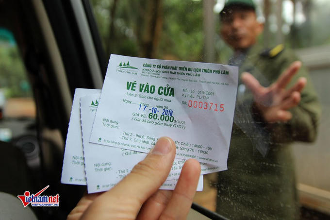 Vé vào cửa một khu du lịch sinh thái thuộc xã Minh Phú