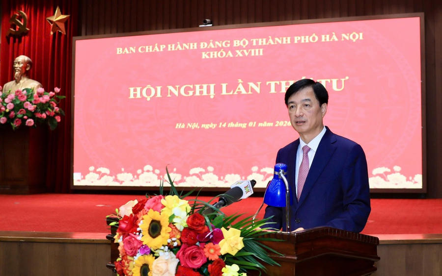 Bí thư Thành ủy Nguyễn Duy Ngọc phát biểu khai mạc Hội nghị.