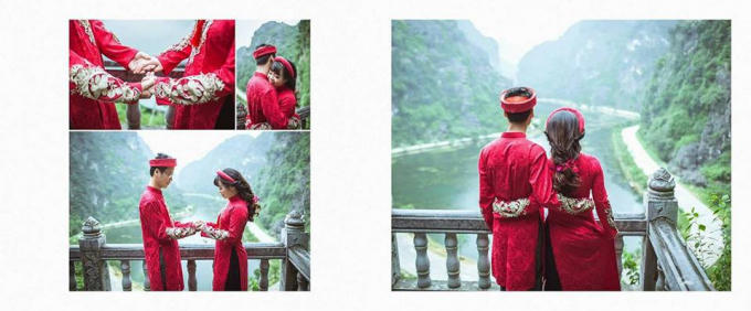 Ảnh cưới của đôi bạn quen nhau qua bình luận ở NEU.