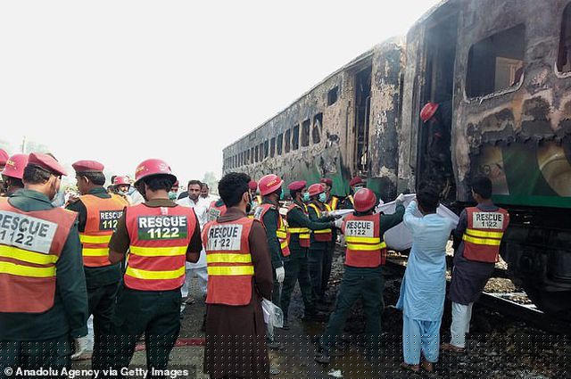Theo AFP, nhiều người Pakistan thường có thói quen mang đồ ăn khi di chuyển đường xa bằng tàu hỏa, tuy nhiên, các bình ga là thứ bị cấm mang lên tàu. Bộ trưởng Đường sắt Pakistan Sheikh Rasheed Ahmed sau đó thừa nhận rằng việc nhân viên an ninh cho mang bình ga lên tàu là không đúng và cam kết chuyện này sẽ không bao giờ xảy ra lần nữa. (Ảnh: Getty)