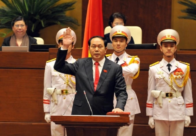 Chủ tịch nước Trần Đại Quang tuyên thệ nhậm chức ngày 2/4.
