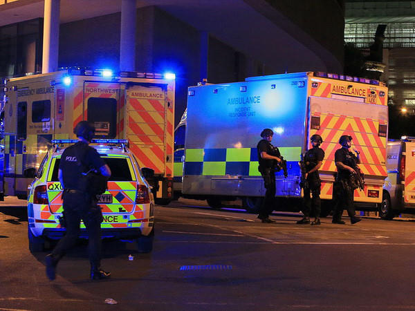 Hiện trường xảy ra vụ tấn công khủng bố tại nhà thi đấu Manchester, Anh. (Ảnh minh hoạ)
