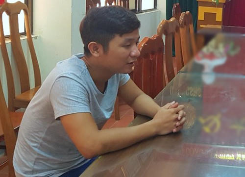 Đối tượng Lê Hoàng Anh tại CQĐT Công an Hà Tĩnh.