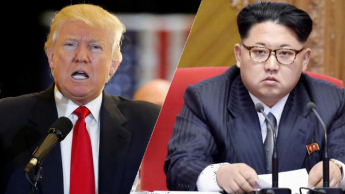Tổng thống Mỹ Donald Trump và nhà lãnh đạo Triều Tiên Kim Jong-un.