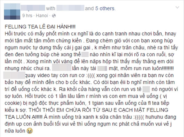 Dòng chia sẻ của V.L trên trang cá nhân gây hoang mang. Ảnh chụp màn hình.