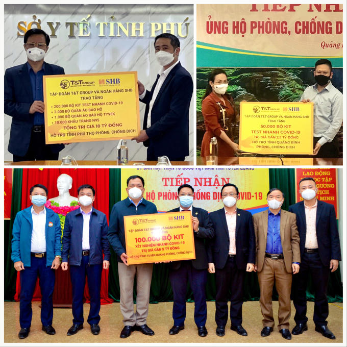 Tập đoàn T&T Group và Ngân hàng SHB hy vọng sự hỗ trợ nhanh chóng, kịp thời này sẽ góp phần bổ sung nhanh chóng, kịp thời nguồn lực cho ngành y tế các địa phương trong cuộc chiến chống dịch.