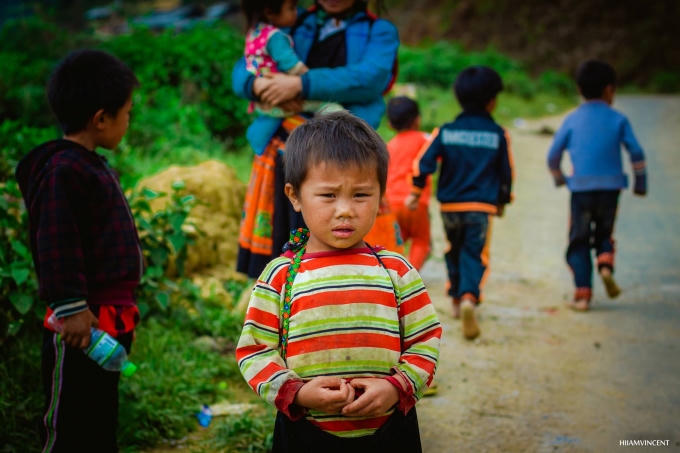 Vẻ mặt lấm lem trước cái lạnh của vùng Tây Bắc.(Ảnh: Đức Chiến).