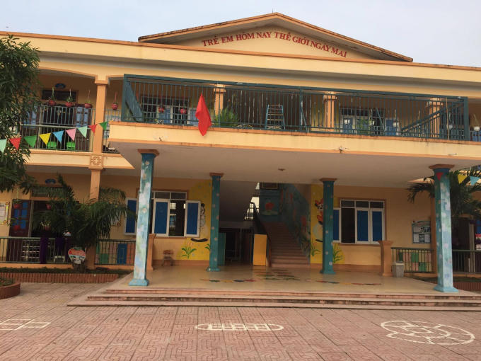 Trường mầm non xã Diễn Kim, huyện Diễn Châu nơi đã phải hoàn trả lại gần 60 triệu đồng vì thu sai quy định.