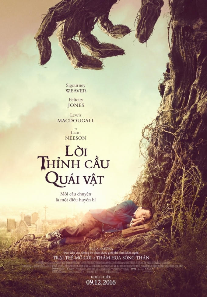 Poster phim A Monster Calls - Lời thỉnh cầu quái vật.