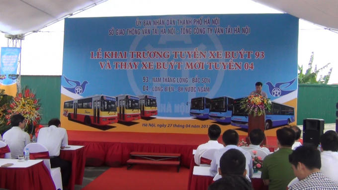 Tổng công ty Vận tải (Transerco) mở thêm tuyến buýt số 93 có lộ trình Nam Thăng Long-Bắc Sơn. (Ảnh: Phú Đô)