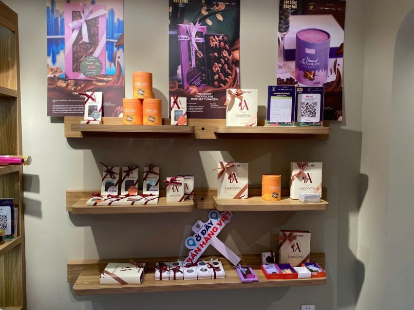 Thương hiệu Socola Ladolvita tại khu trưng bày "Sức sống hàng Việt".