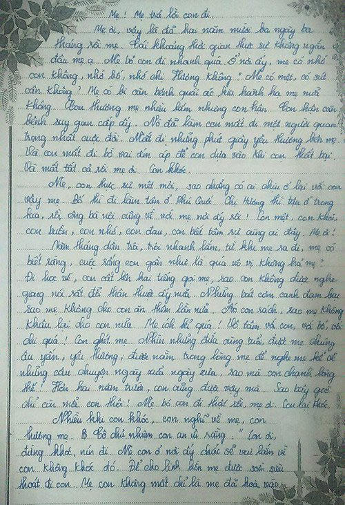 Phần mở đầu lá thư của Anh Thư.