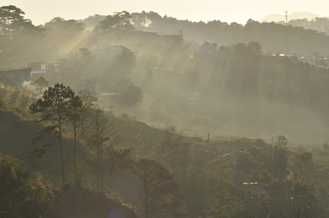 Những tia nắng buổi sớm mai tại Đà Lạt làm say đắm bao du khách.