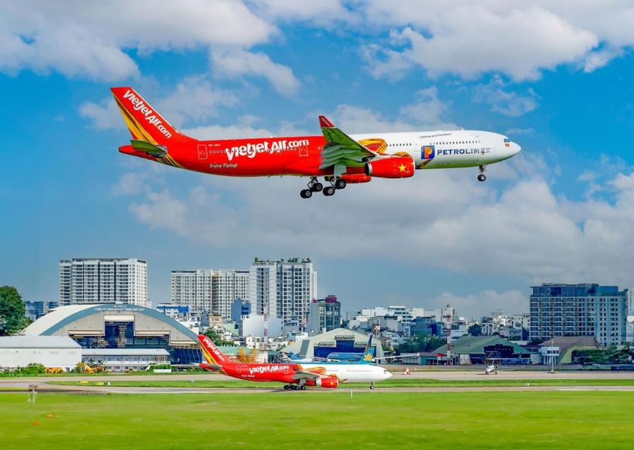 Tăng cường nhiều chuyến bay dịp Tết nguyên đán. (Ảnh: Vietjet)