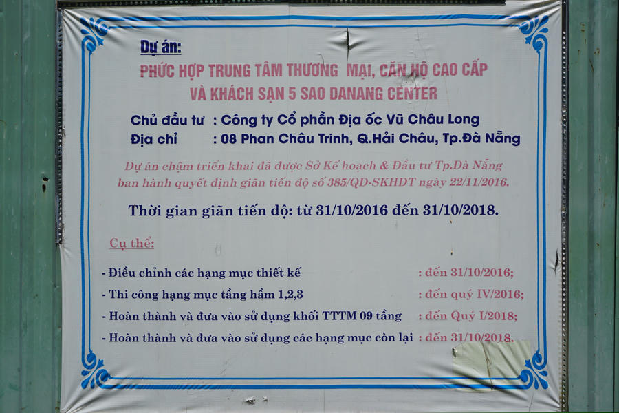 Dự án Đà Nẵng Center được Sở KH&ĐT TP Đà Nẵng ban hành giãn tiến độ từ ngày 31/10/2016 đến 31/10/2018, nhưng đến nay vẫn bỏ hoang