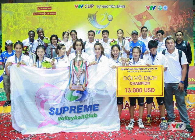 Tuyển Việt Nam chỉ đứng sau nhà vô địch Chonburi (Thái Lan) tại Giải bóng chuyền nữ Quốc tế VTV Cúp. Ảnh:VTV