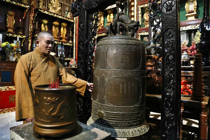 Quả chuông được mệnh danh chuông thần chùa Thiên Ân.