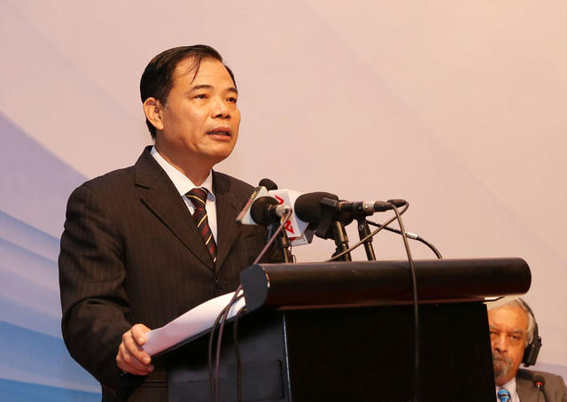Bộ trưởng Nguyễn Xuân Cường phát biểu tại Hội nghị.