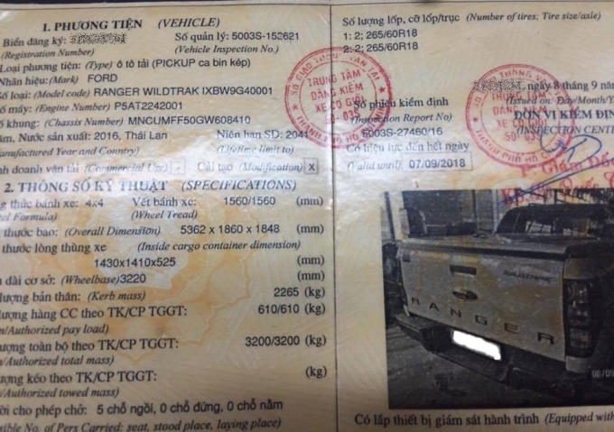 B&aacute;n gấp xe FORD RANGER 3.2 2016 WILDTRAK