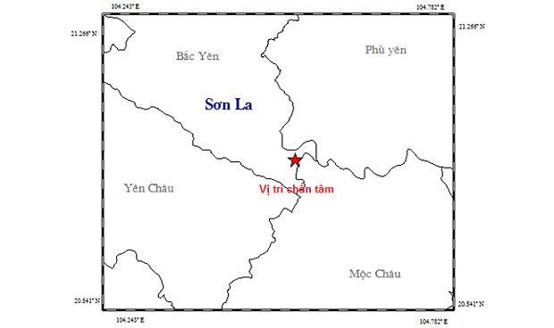 Bản đồ chấn tâm động đất.