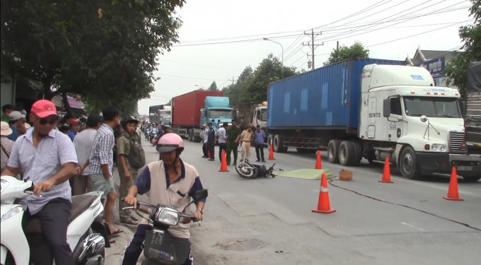 Hiện trường vụ tai nạn.