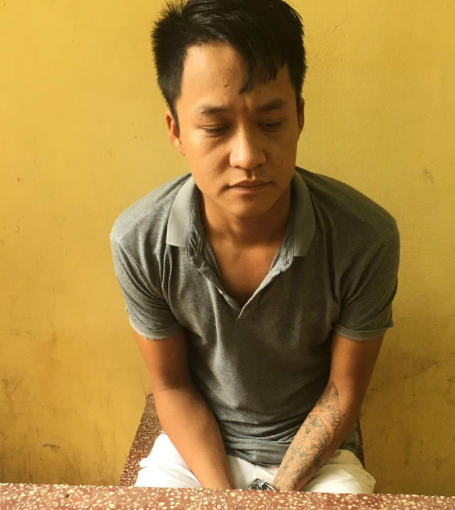 Đối tượng Phạm Văn Quân tại cơ quan Công an.