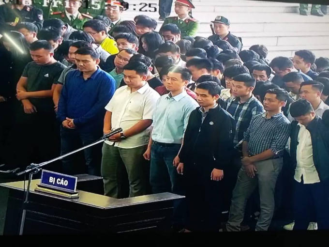 Các bị cáo tại tòa.