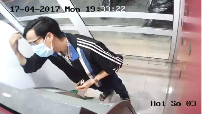 Hình ảnh đối tượng tình nghi trích xuất từ camera an ninh.