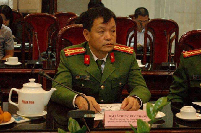 Đại tá Phùng Đức Thắng, Phó Cục trưởng Cục Cảnh sát đăng ký quản lý cư trú và dữ liệu quốc gia về dân cư.