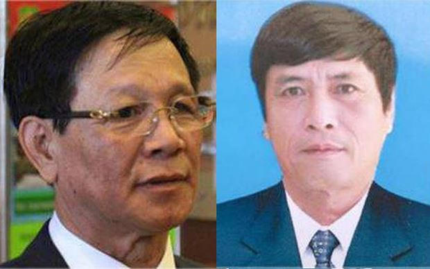 Ông Phan Văn Vĩnh (trái) và ông Nguyễn Thanh Hóa thời điểm chưa bị khởi tố, tạm giam