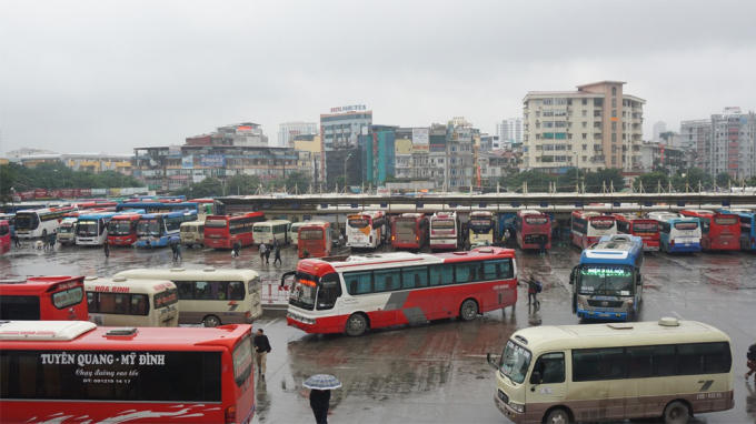 Xe khách tại các bến xe dịp này hoạt động hết công suất.