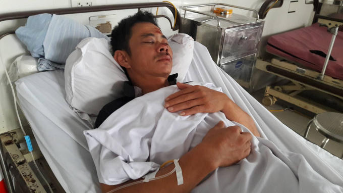 Hiện tại anh Hùng đang được điều trị tại BVĐK 115 Nghệ An trong tình  trạng đa chấn thương.