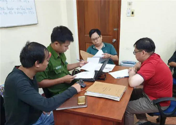 Một trong số các đối tượng tại cơ quan Công an.