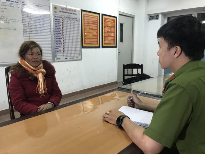 Đối tượng Thanh tại cơ quan công an.