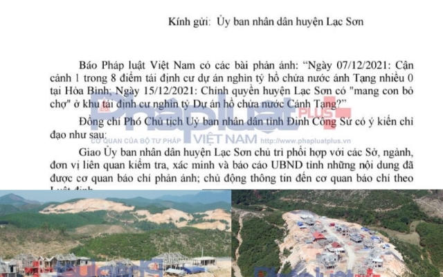 UBND tỉnh Hoà Bình yêu cầu huyện Lạc Sơn báo cáo vụ khu tái định cư nghìn tỷ nhiều 0