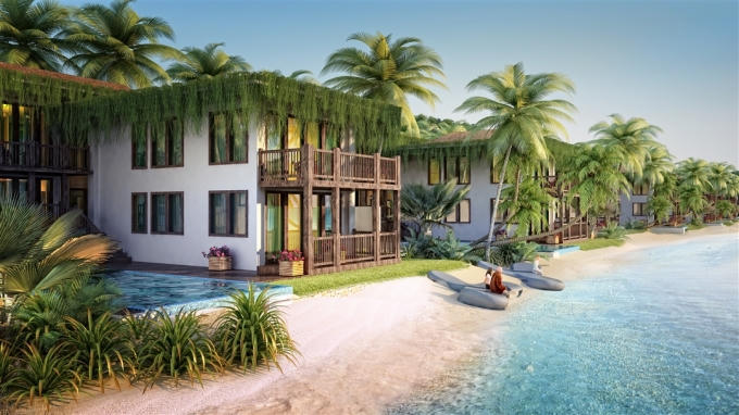 Toàn cảnh Các căn biệt thự nghỉ dưỡng sát biển Premier Village Phu Quoc Resort.